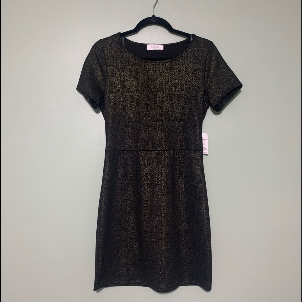 Black & Gold Formal Mini Dress